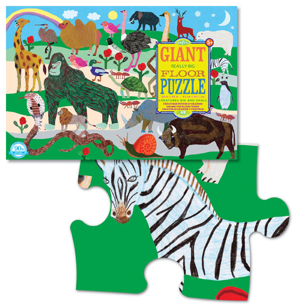 eeBoo Creatures Big and Small Floor Puzzle (48 pieces)